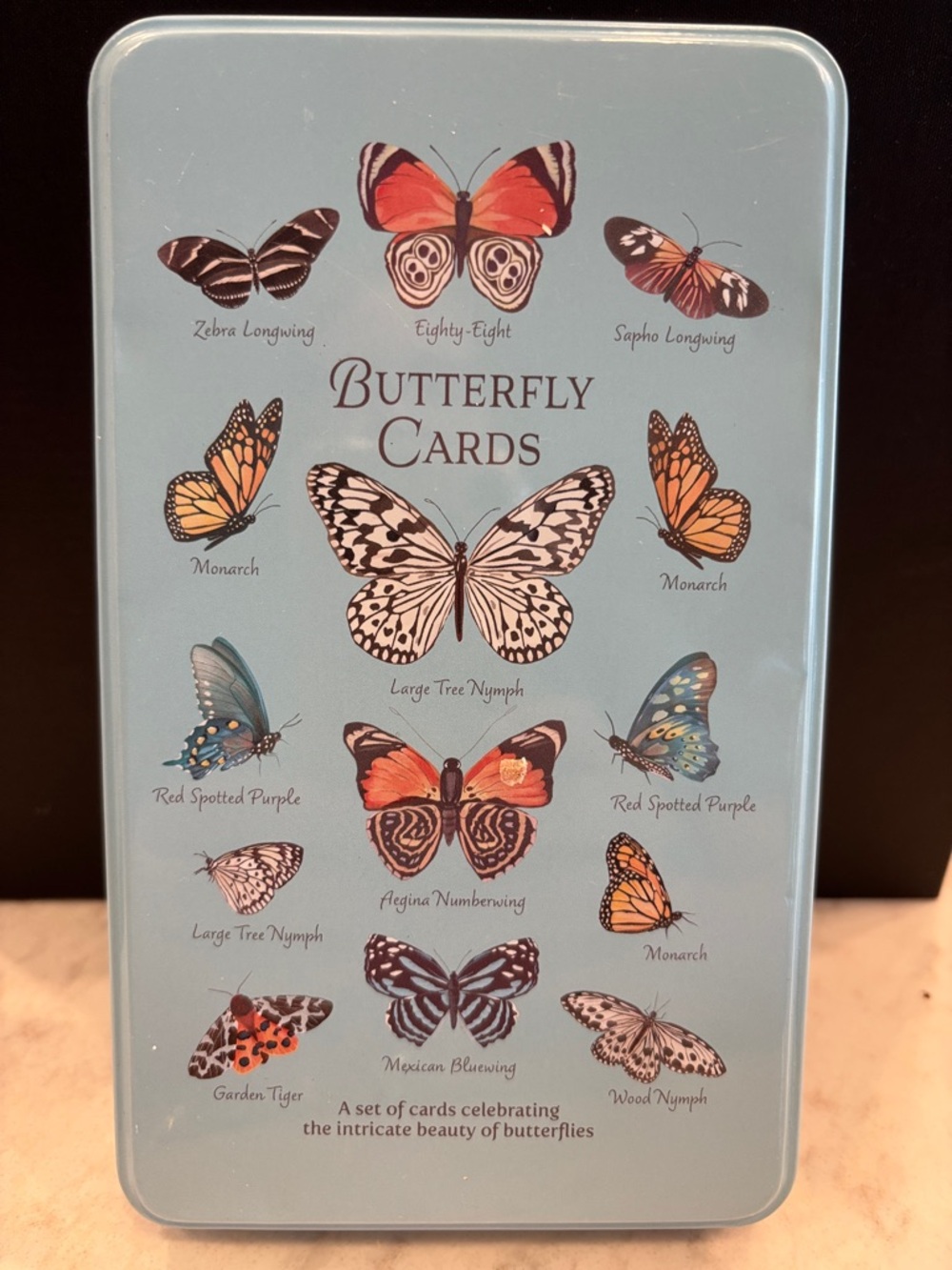 Butterfly Cards Tin Box Illustrated Butterflies NWT by Diane Neukirch